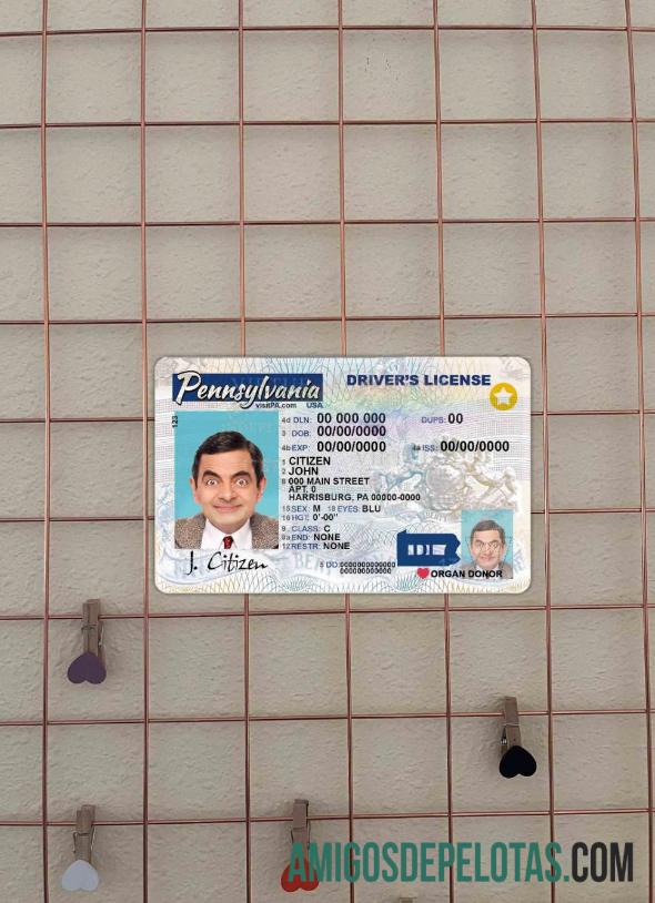 EUA Pensylvania DL fotovisual frontal exemplo real